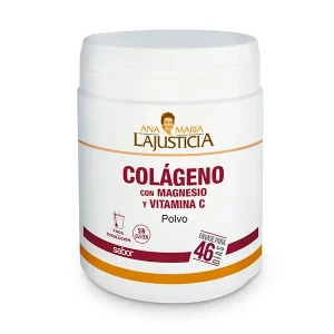 ANA MARÍA LA JUSTICIA Colágeno Magnesio + Vit C Sabor Fresa | 350GR Colágeno en polvo sabor fresa